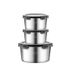 Maxcook Lot de 3 boîtes alimentaires en acier inoxydable 316 avec couvercles en PP seul le corps en acier inoxydable passe au lave-vaisselle (2 x 600 ml & 1 x 2200 ml)