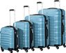 Zelsius set de valises 4 pièces | Valise rigide en ABS avec serrure à combinaison, double roues et séparateur intérieur | Valise cabine, 4 pièces, trolley, grande valise, set de bagages, bleu acier, S, M, L, XL