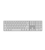 Matias FK418BTLS Clavier Bluetooth rétroéclairé sans fil en aluminium avec pavé numérique et synchronisation multi-appareils - Compatible avec Mac, iPhone, iPad, Android et PC Windows (Argent/Blanc) - Blucoil Edition