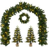 vidaXL Mini-sapin de Noël 45 cm 125 LED's Blanc chaud PVC et PE Vert