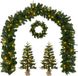 vidaXL Mini-sapin de Noël 45 cm 125 LED's Blanc chaud PVC et PE Vert