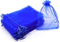 Fako Bijoux® - Organza Zakjes - 9x12cm - Royal Blauw - 20 Stuks