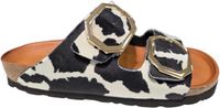 Rohde 5637 90 Slippers Synthetisch Zwart Koeienprint Dames - Zwart - 37