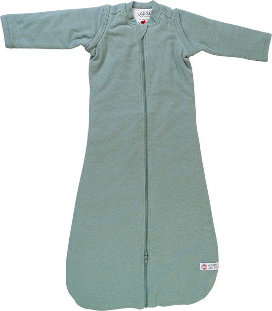 Lodger Hopper - Baby Slaapzak Winter met afritsbare mouwen - 80cm - 3.3 TOG - Autostoel - Groen