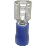 TRU COMPONENTS 1582970 Connecteur femelle Largeur d'insertion : 4,80 mm Épaisseur d'insertion : 0,50 mm 180 ° Partiellement isolé Bleu 1 pièce(s)