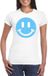 Bellatio Decorations Verkleed shirt dames - Smile / Emoticon - wit - carnaval/foute party - feestkleding XL