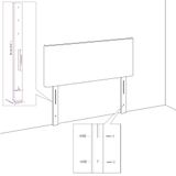 VidaXL Hoofdbord met randen 163x23x118/128 cm fluweel donkergroen