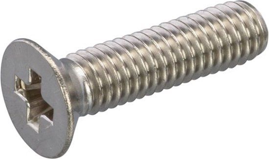 Hoenderdaal Fasteners Hoenderdaal Metaalschroef Rvs-A2 Pk PH3 Din965 M6X10 | 200 stuks