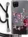 Case Company® - Samsung Galaxy A12 Case with Cord - Floral Design - Black Cord - Protective Phone Case