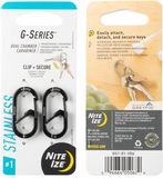 NITE Ize NI-GS1-01-2R6 Sleutelkarabijn Zwart 2 stuk(s)