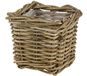 Dehner Rotan plantenpot, ca. 27 x 27 x 25 cm, rotan vlechtwerk, grijs/bruin