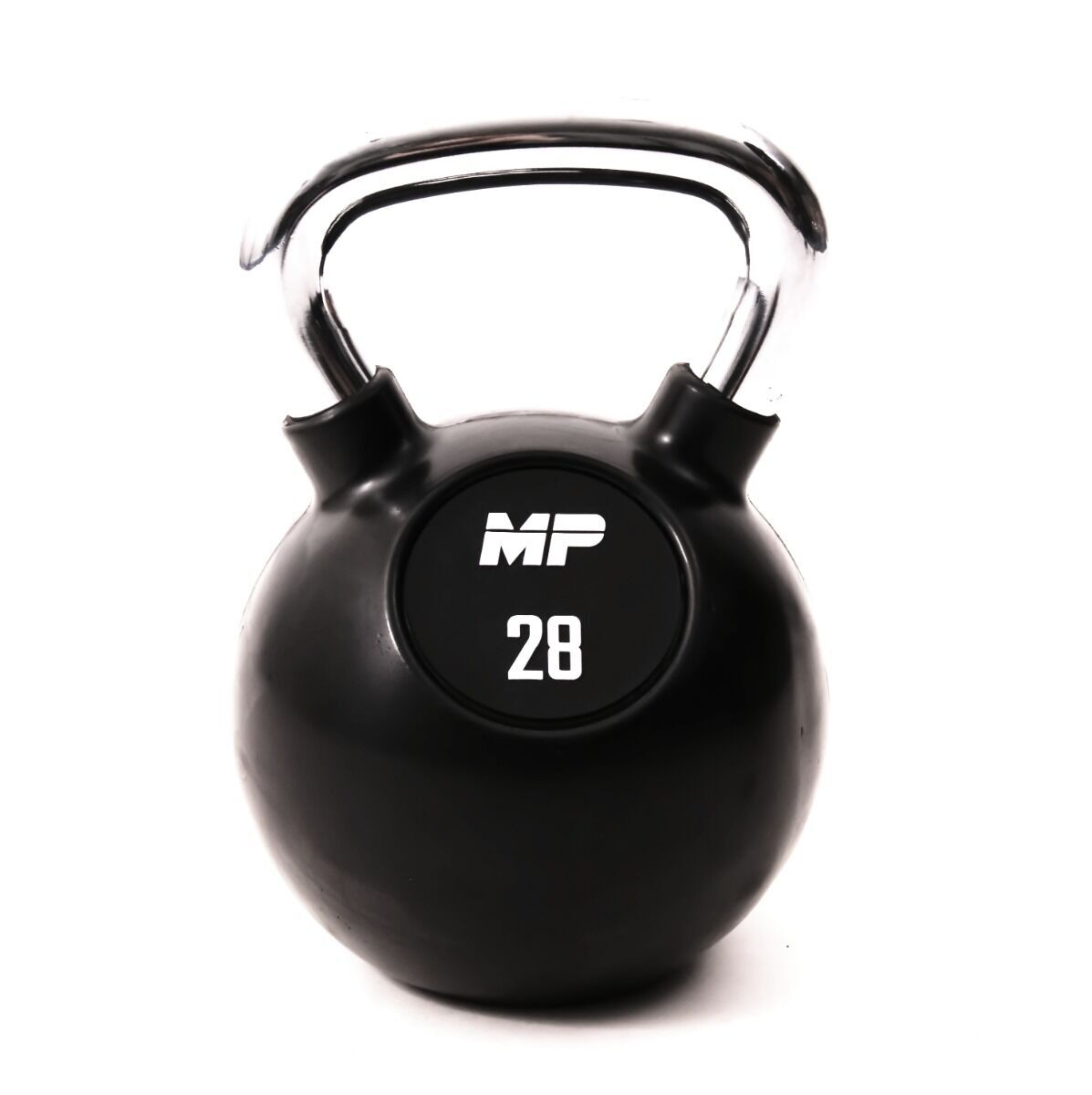 Muscle Power Rubberen Kettlebell - Zwart - 28 kg