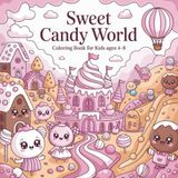 Sweet Candy World Coloring Book For Kids Ages 4-8