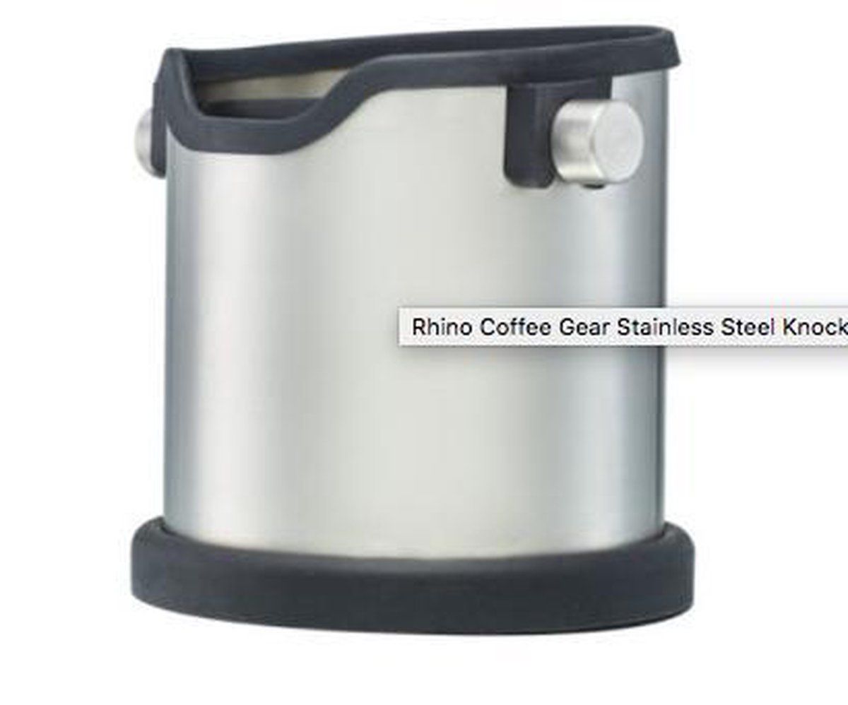 Rhino Coffee Gear Deluxe Uitklopbak Rond RVS - RVS - 0797776462407