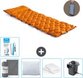 Intex Campingmat - 1-Persoons - 71 x 191 x 11 cm - Oranje - Inclusief Hoeslaken - Kussen - Pomp - Reparatieset en Kussenbeschermer