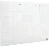 Nobo Transparant Draagbaar Acryl Mini Whiteboard Weekplanner, A3, Voor Op Bureau/Aan de Muur, Droog Uitwisbaar, Frameloos, 297 x 420 Millimeter, Inclusief Marker En Montage Pads, Transparant, 1915615