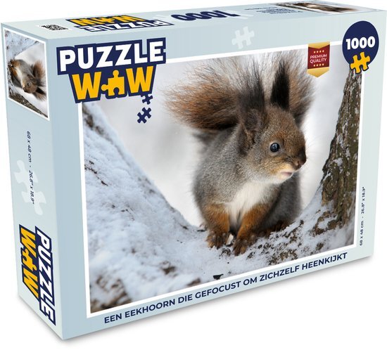 MuchoWow Puzzel Eekhoorn - Dier - Boom - Winter - Legpuzzel - Puzzel 1000 stukjes volwassenen