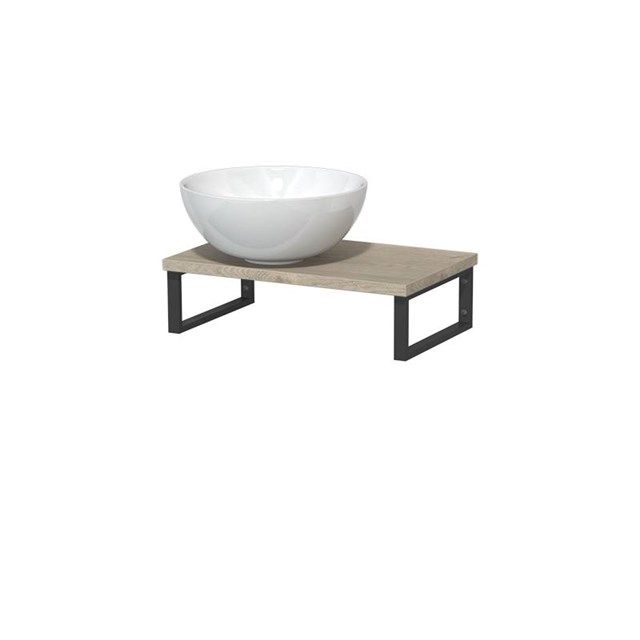 Maxaro Toiletmeubel Modulo Lichtgrijs Eiken 41 cm Zwart