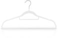 Massido Kleerhangers, antislip, fluweel, set van 20 stuks, 360° draaibaar, stalen haken, ingebouwde schoudergroeven, wit