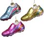 Decoris Schoen glas l13b4.7h6.6 cm a3 kerst