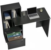 HOMCOM Bureau met planken - Spaanplaat - Zwart
