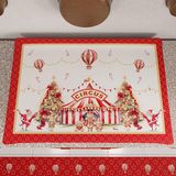 PETTI Artigiani Italiani - Kerstfornuisafdekking, fornuisafdekking voor kerstkeuken, 50 x 70 cm, fornuisafdekking Circus, 100% Made in Itay