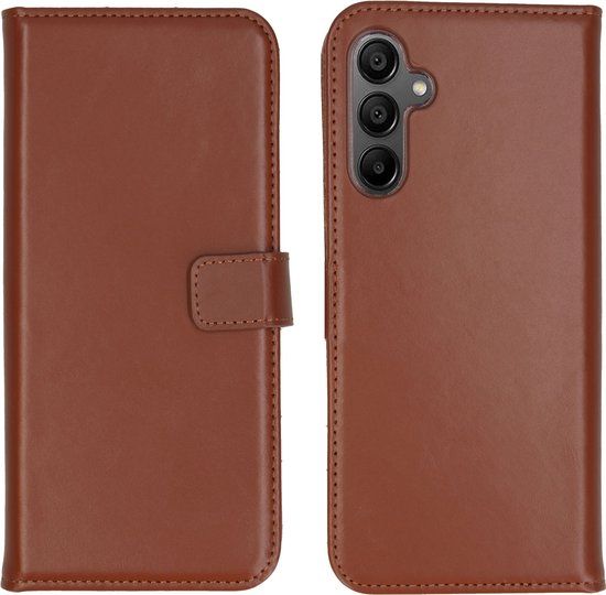 Selencia Echt Lederen Bookcase voor Samsung Galaxy A15 (5G/4G) - Lichtbruin