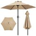 Yaheetech Parasol à manivelle - Inclinable - UPF 50+ - ø 226 x 240 cm - Marron clair