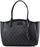 GUESS Lindsey Tote Coal Logo Schoudertas Dames Polyurethaan Donkergrijs