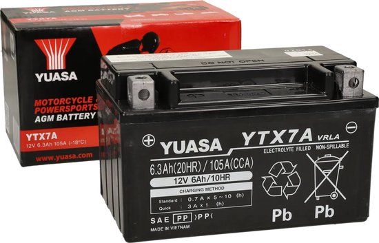 Yuasa YTX7A-BS Gel 12V 6.3AH