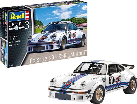 Revell Porsche 934 RSR Martini 1:24 Model Kit - 104 Pieces