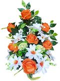 DRW Kunstbloemencentrum, Begraafplaats, Heiligen, Jubilea, Roze Oranje en Wit, 50 cm Breedte x 65 cm Hoogte x Diepte 25 cm
