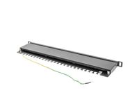 Lanberg PPS5-0024-B Patch Panel 0.5U 24 Ports Cat5, Cat5e Black Metal