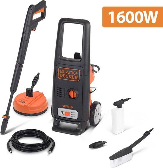 BLACK+DECKER BXPW1600PE Hogedrukreiniger - 1600W - 125 Bar - 420 l/u - Verrijdbaar