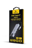 Gembird USB Type-C 5-in-1 Multipoort Adapter - Hub + HDMI + Power Delivery + LAN