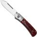 QSP Knife Hedgehog Spear Point 142SP-C, Satin 14C28N, Red Resin, couteau à cran d'arrêt
