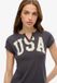 Superdry Athletic Essentials T-shirt met print en inkepingen in de nek - Dames - T-shirts - UK16-EU44 - Katoen - Korte mouw - Ronde hals - Charcoal