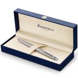 Waterman Hémisphère-vulpen | roestvrij staal met chroom afwerking | medium penpunt met blauwe inktpatroon | geschenkverpakking