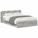 vidaXL Bedframe met opbergruimte en hoofdbord met lade Grijs Sonoma