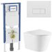 Geberit QeramiQ Dely Toiletset - 36.3x51.7cm - diepspoel - rimless - Geberit UP720 inbouwreservoir - softclose toiletzitting - mat witte bedieningsplaat - rechtehoekige knoppen - met Burda frame - glans wit