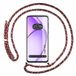 Tumundosmartphone Transparante beschermhoes voor Oppo A80 5G met koord, roze/goud