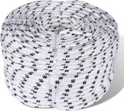 vidaXL Boottouw polyester gevlochten 14mmx50m Wit