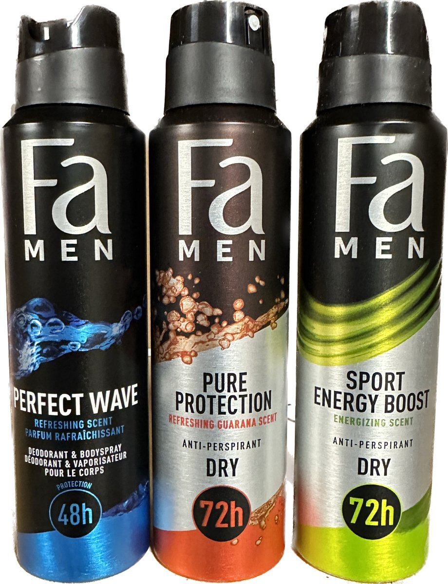 Fa MEN - Deo Spray Mix - Perfect Wave / Refreshing Guranana / Sport Energy Boost