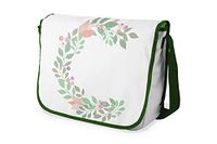 Bonamaison Digitaal bedrukte Messenger schooltas met kaki riem voor studenten, crossbody tas, koerierstas, schoudertas voor kinderen, meisjes, jongens, maat: 29x36 cm