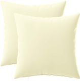 vidaXL - Kussensloop - 2 stuks - HEERLEN - Crèmekleurig - 35 x 35 cm - Polyester