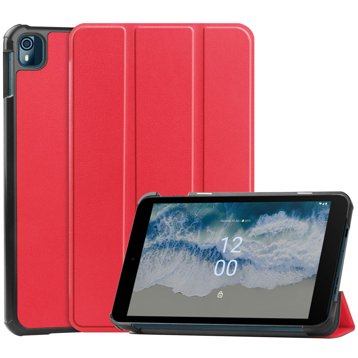 imoshion Trifold Bookcase Nokia T10 tablethoes - Rood
