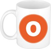 Bellatio Decorations Shoppartners Bv Koffie mok met de letter O - beker - oranje - wit - 300 ml
