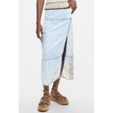 Desigual Lyocell Midi Skirt - Light Blue Denim