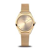 Bering 17031-333 Polshorloge Dames Kwarts Ultra Slim Goudkleurig Staal Saffierglas