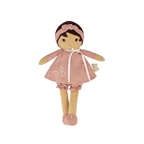 Kaloo - Tendresse – Meine 1e pop van amandin-stof – pop van doek 32 cm – jurk van chiffon – mat – mooie geschenkdoos en personaliseerbare band – vanaf de geboorte K200005